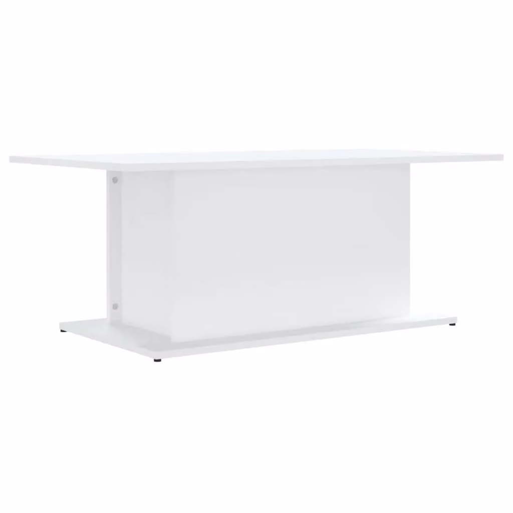 Berkfield Home White Modern Coffee Table in Engineered Wood W: 102 cm, D: 55.5 cm, H: 40 cm – 2