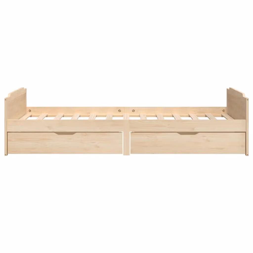 Berkfield Home Rustic Solid Wood Pine Bed Frame with Drawers, Brown, W: 90 cm, L: 200 cm