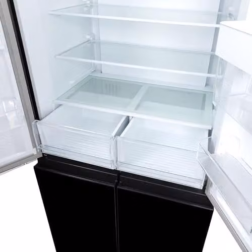 Willow 415L Black American Side by Side Freestanding Fridge Freezer with Total No Frost and Compressor – 3