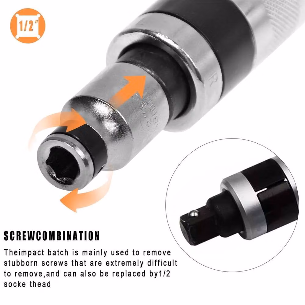Nordara 1/2 inch Impact Driver Bit Set in Orange, Chrome Vanadium and Stainless Steel, featuring Pozi, Hex, Slotted and Phillips bits – 4