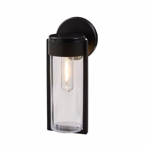 Lights4fun Wilton Solar Wall Light in Black with Warm White LED and Transparent Glass – 3
