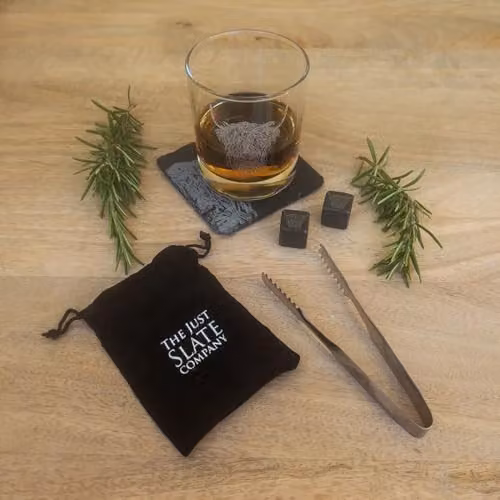 Selbrae House Highland Cow Drinks Set with Multicolour Glass Tumblers and Slate Coasters – 4