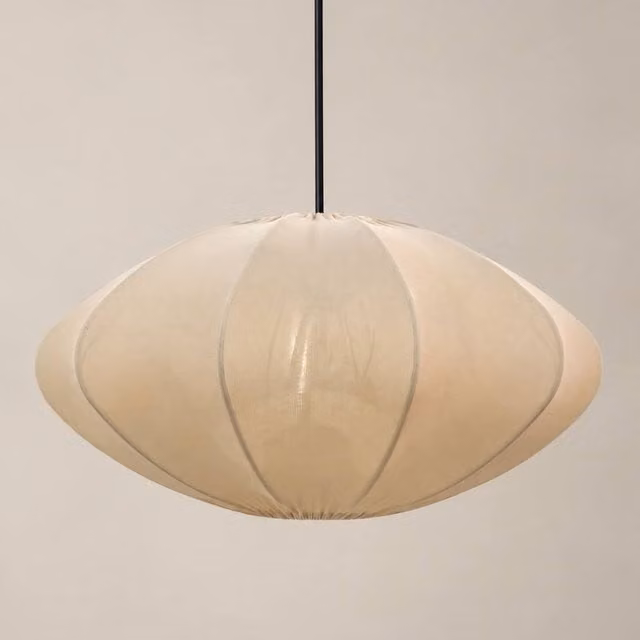 CGC Lighting Jolie 50cm Ivory Smooth Stretch Fabric Round Globe Lampshade – 1