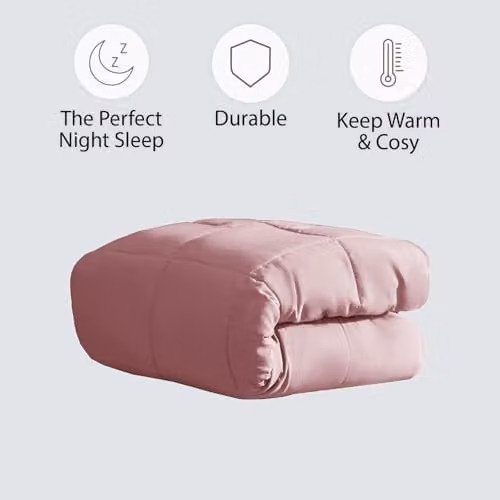 Brentfords Weighted Blanket for Adults with Micro Glass Beads, Pink, W: 150 cm, D: 200 cm, 8kg – 3
