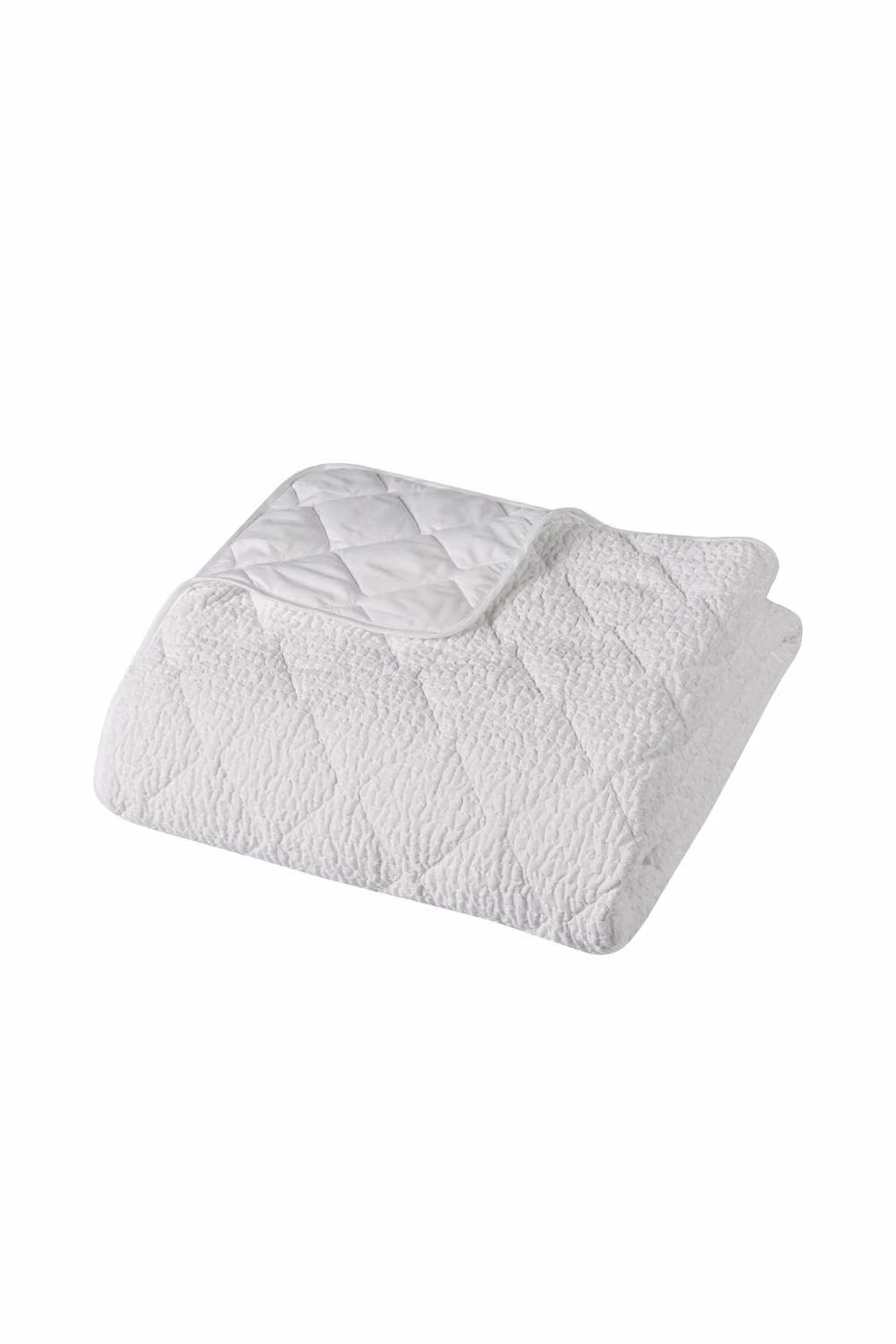 Catherine Lansfield Crinkle Seersucker Texture Bedspread in White – 2