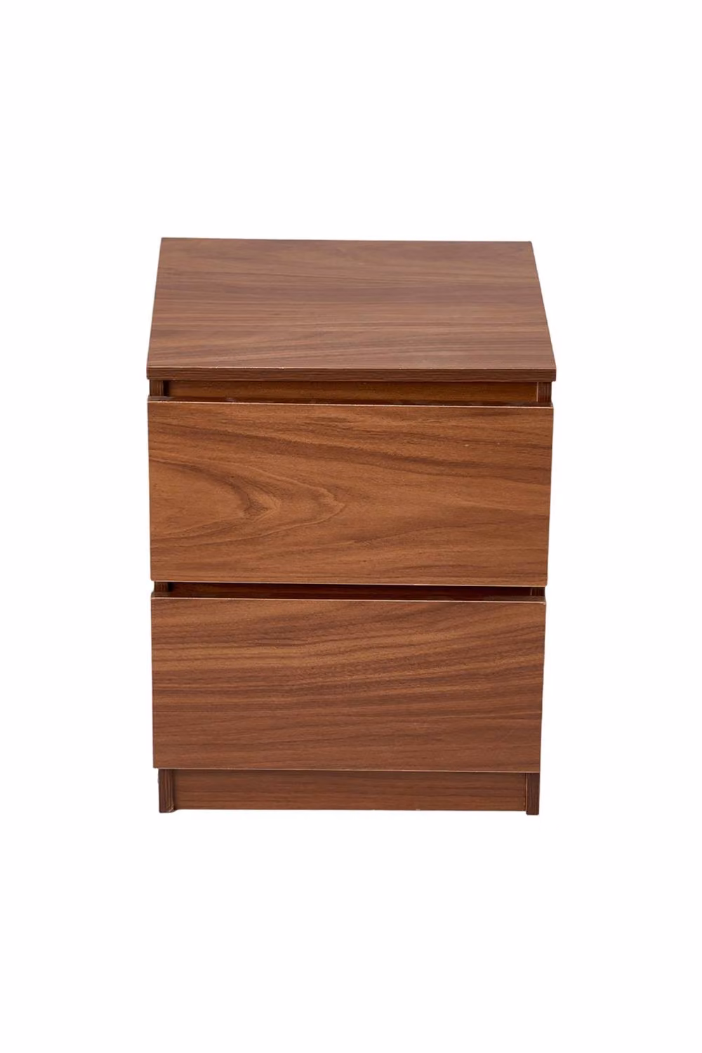 Living and Home 2-Drawer Wooden Nightstand Bedside Table in Brown Matt Finish – 2