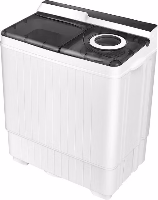 COSTWAY Twin Tub Top Loader Washer and Spin Dryer in Grey and White