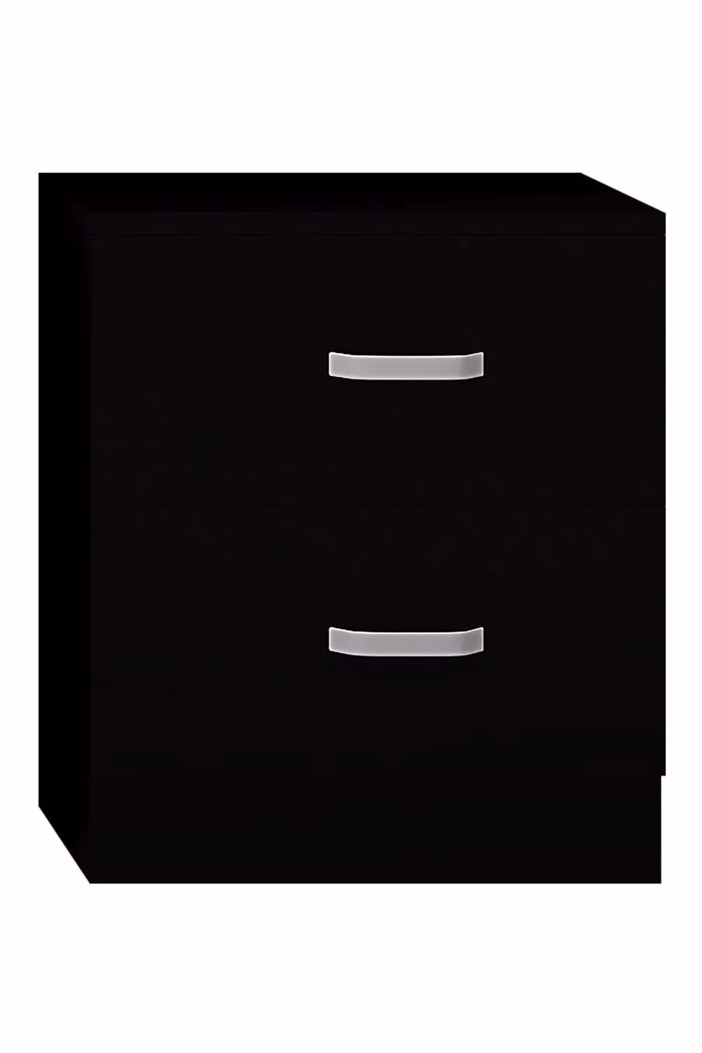 FWStyle Tunis 2 Drawer Bedside Table in Matt Black, W: 47 cm, D: 40 cm, H: 39 cm – 2