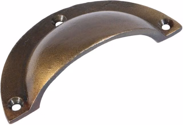 Hammer and Tongs Curved Cabinet Drawer Pull in Gold and Brass, W: 9.5 cm, H: 4.6 cm – 2