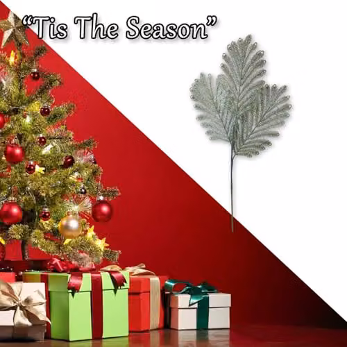 VFM e-Store Christmas Fern Spray Stem Decoration, Green, H: 63 cm, W: 22 cm – 5