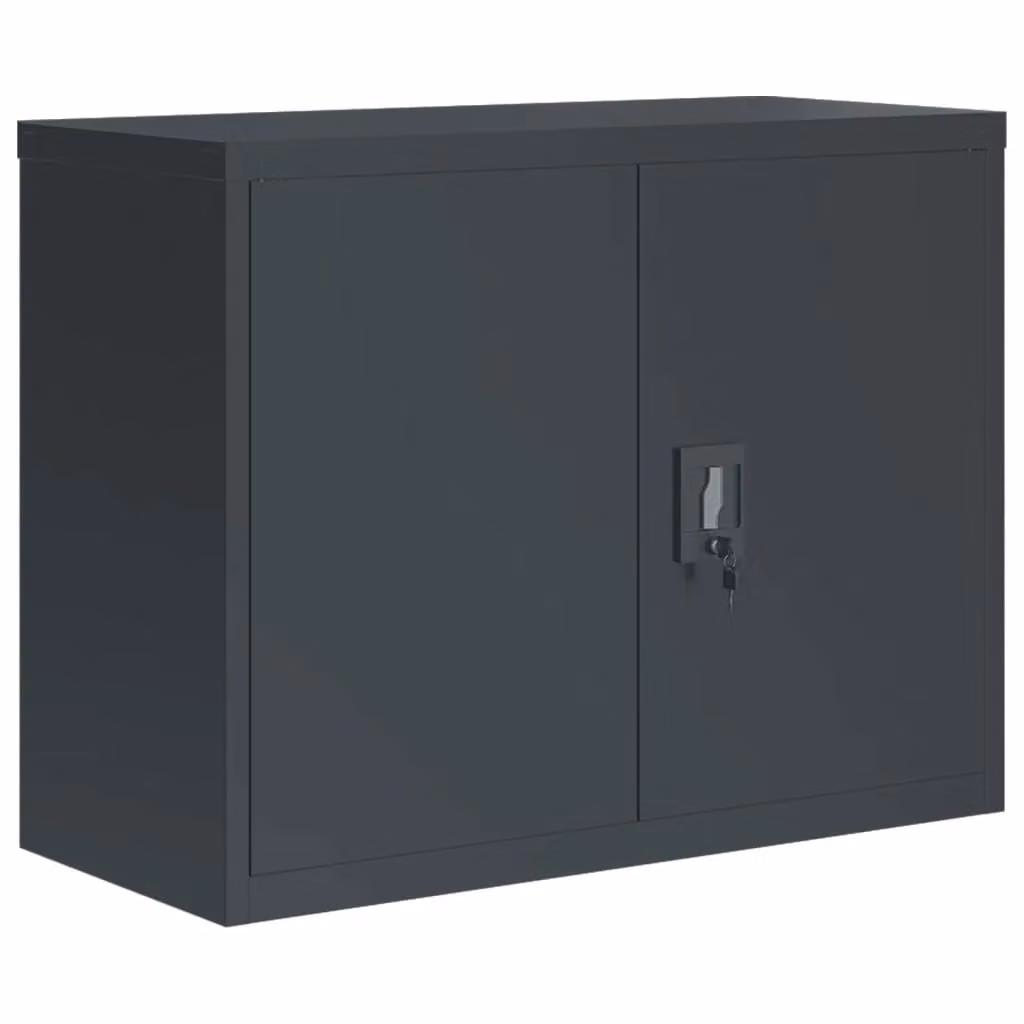 Berkfield Home Anthracite Steel File Cabinet with Lock and Adjustable Shelves, W/D/H: 90 x 40 x 70 cm – 2