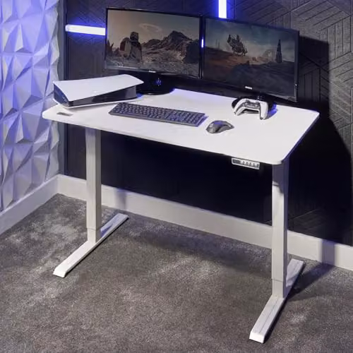 X Rocker Ascend Electric Height Adjustable Gaming Desk in White, W: 120 cm, D: 60 cm, H: 80 cm – 7