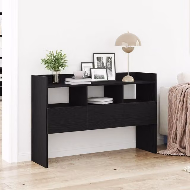 Berkfield Home Black Oak Sideboard in Black Engineered Wood, W/D/H: 105 x 30 x 70 cm – 1
