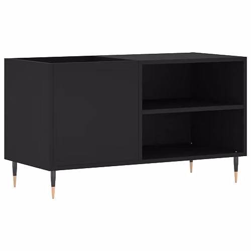 vidaXL Classic Record Cabinet in Black MDF, W/D/H: 85 x 38 x 48 cm – 1