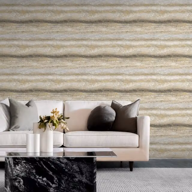 Muriva Semper Marble Abstract Wallpaper Roll in Gold and Yellow – 3