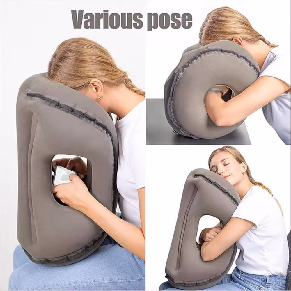 SPETLEK Inflatable Travel Pillow for Airplane Head Support in Grey – 4