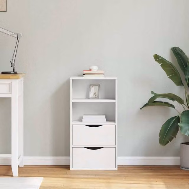 Berkfield Home ODDA Side Cabinet with Drawers in White Solid Wood Pine, W: 40 cm, D: 24 cm, H: 79 cm – 1