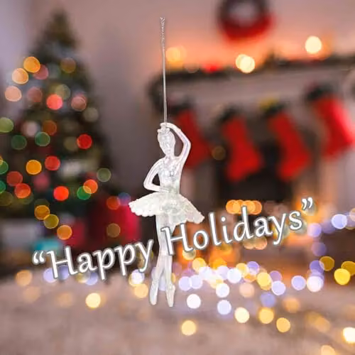 VFM e-Store Iridescent Acrylic Ballerina Christmas Tree Hanging Ornament, Height: 16 cm – 4