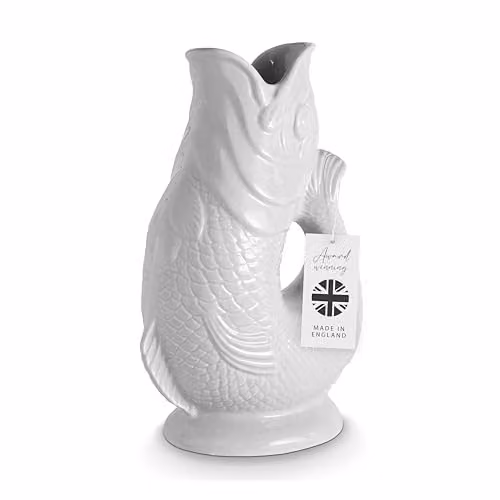 Wade White Ceramic Fish Jug, 0.6 l