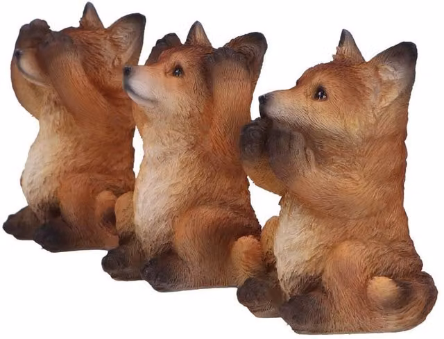 Nemesis Now Three Wise Foxes Animal Figurines, Brown, Height: 8.5 cm