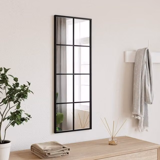 Berkfield Home Minimalist Rectangular Wall Mirror in Black, W: 30 cm, H: 80 cm – 1