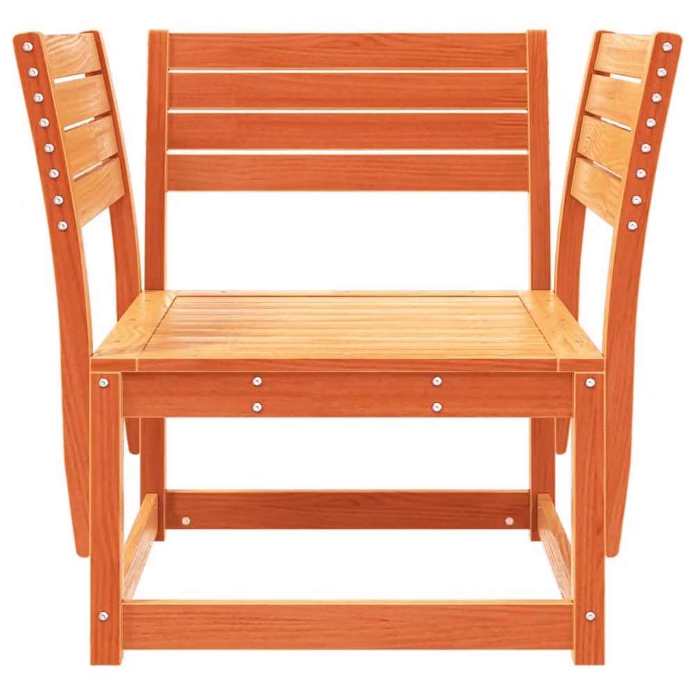 Berkfield Home Rustic Waxed Solid Pine Garden Chair in Brown – 3