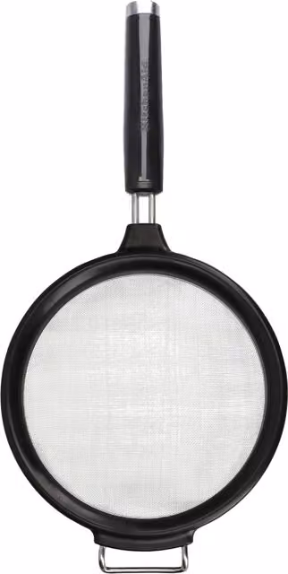 KitchenAid Round Stainless Steel Mesh Sieve with Handles in Black