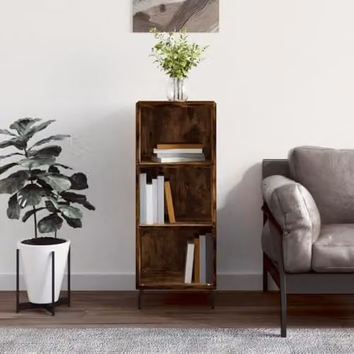 vidaXL Sideboard in Brown Smoked Oak, W/D/H: 34.5 x 32.5 x 90 cm – 1