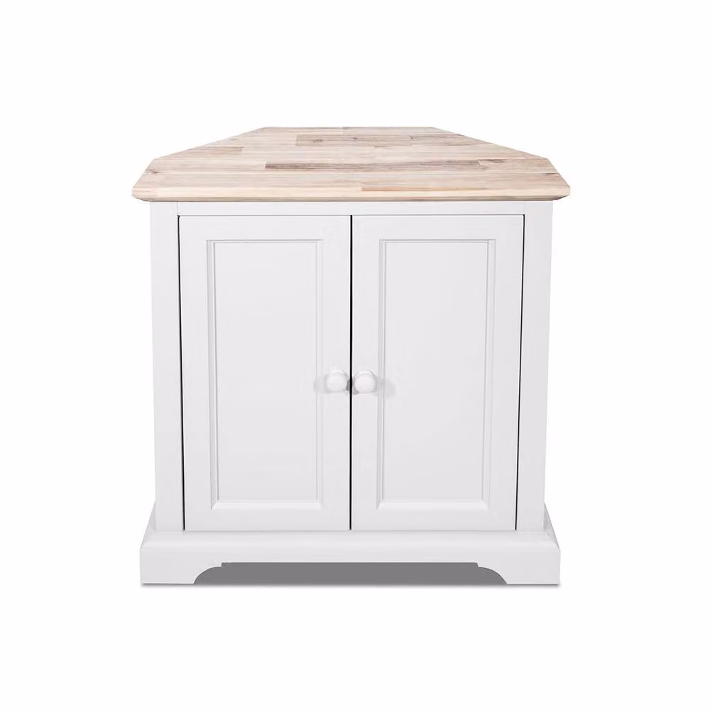 Statement Furniture Florence White Corner Sideboard with Cupboard, W78 x D35 x H85 cm – 2