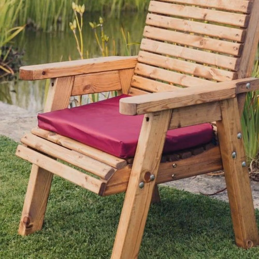Churnet Valley Garden Furniture Ltd Waterproof Single Foam Cushion in Wine, W: 52 cm, D: 42 cm, H: 6 cm – 2