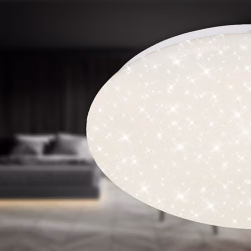 Briloner CCT Star Effect LED Ceiling Light, White, Dimmable with Remote Control, Diameter: 37.5 cm – 4