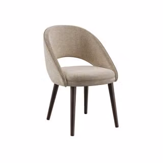 Dome Deco BEND Beige Fabric Upholstered Lounge Armchair