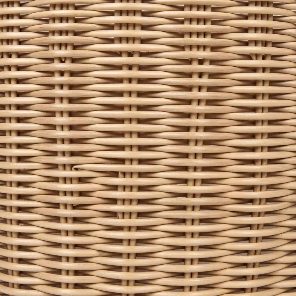 Wyld and Coco Evergreen Plant Baskets 3 Pack, Natural Brown Round PE Rattan Tabletop Baskets – 4