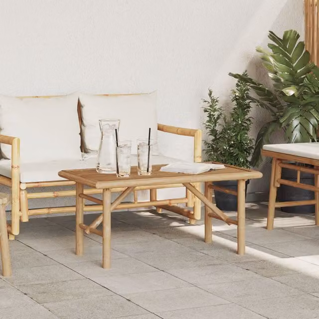 Berkfield Home Brown Bamboo Coffee Table, W/D/H: 90 x 50 x 43 cm – 1