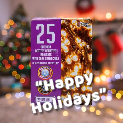 VFM e-Store Warm White Christmas String Lights with 25 Bulbs, White, W/D/H: 9.9 x 7.2 x 9.9 cm – 5