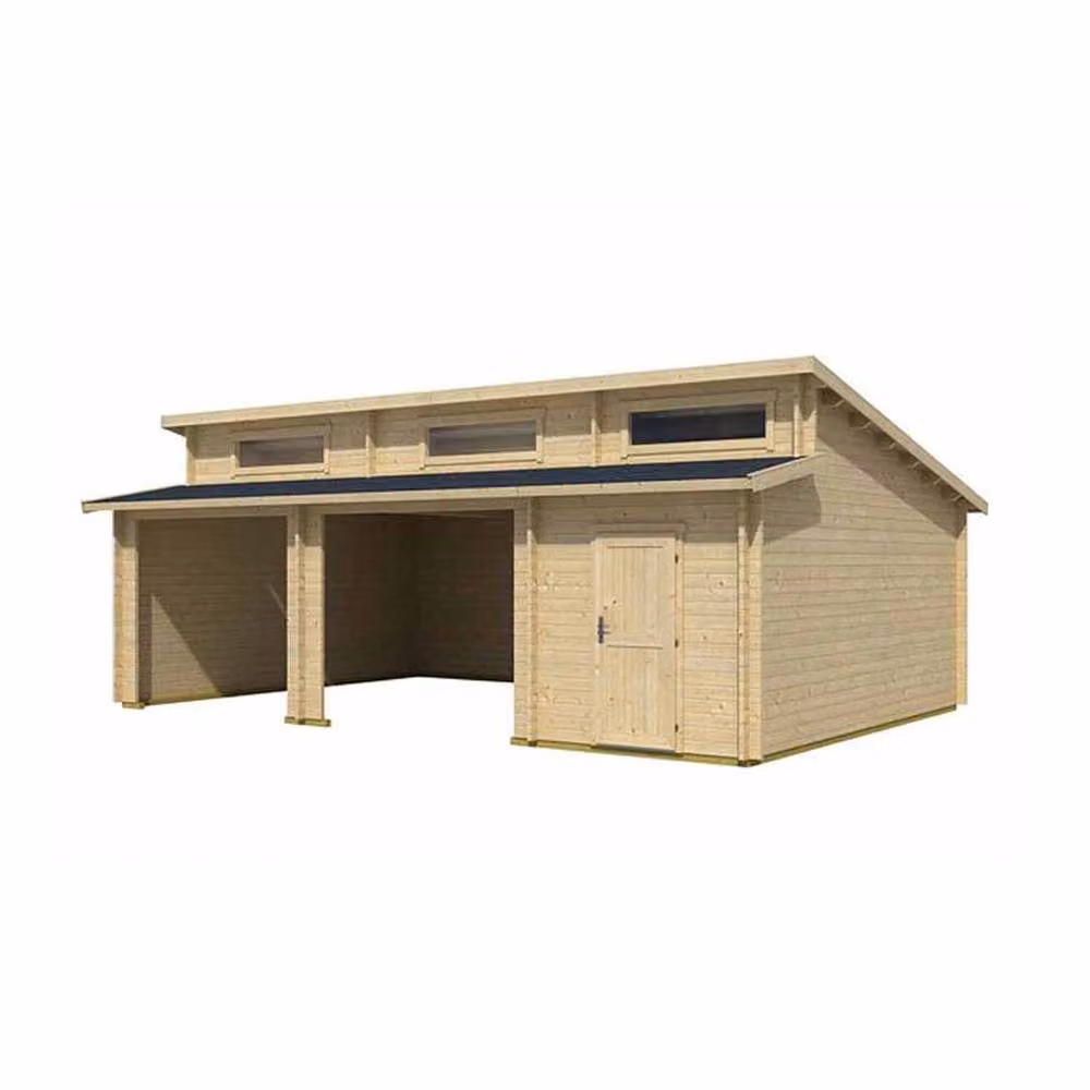 Lasita Maja Ltd Hawaii Log Cabin Garden Room and Home Office in Brown, W: 579.6 cm, D: 820 cm, H: 321.5 cm – 2