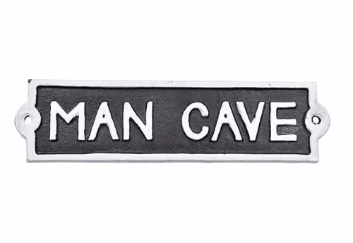 Minster Man Cave Wall Plaque in Black Metal, W: 22 cm, H: 6 cm – 1
