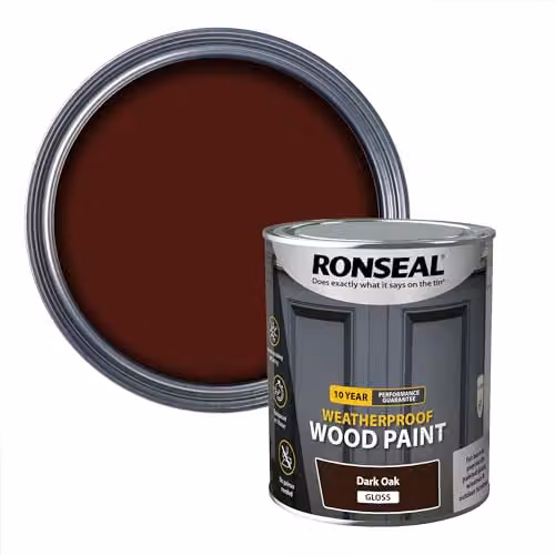Ronseal Weatherproof Opaque Wood Paint Brown Gloss 0.75 l – 1