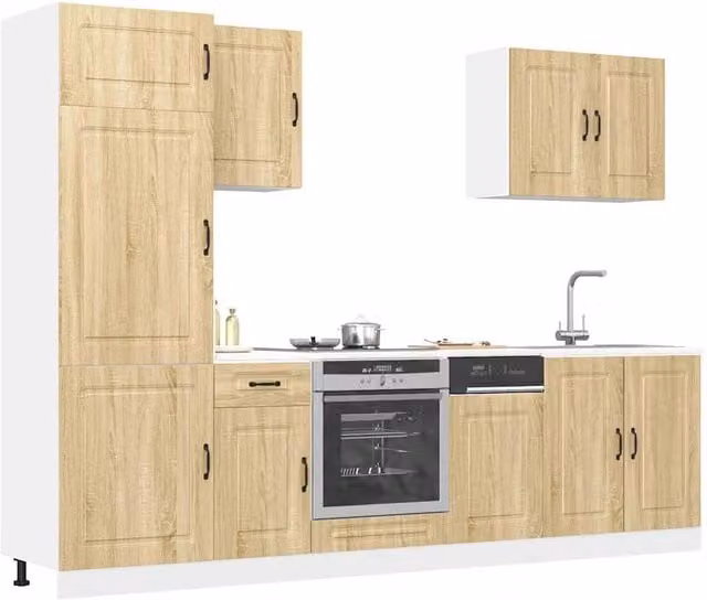 Berkfield Home Kalmar 7 Piece Kitchen Cabinet Set in Sonoma Oak Brown