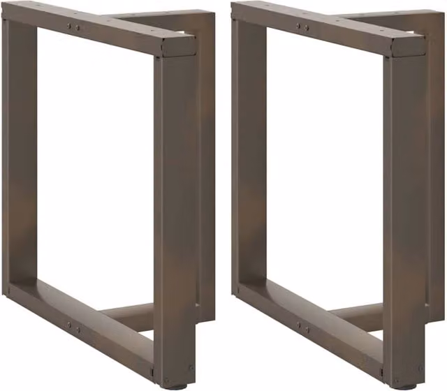 Berkfield Home T-Shaped Dining Table Legs, 2 Pieces, Black Steel, W: 80 cm, D: 35 cm, H: 72-73 cm