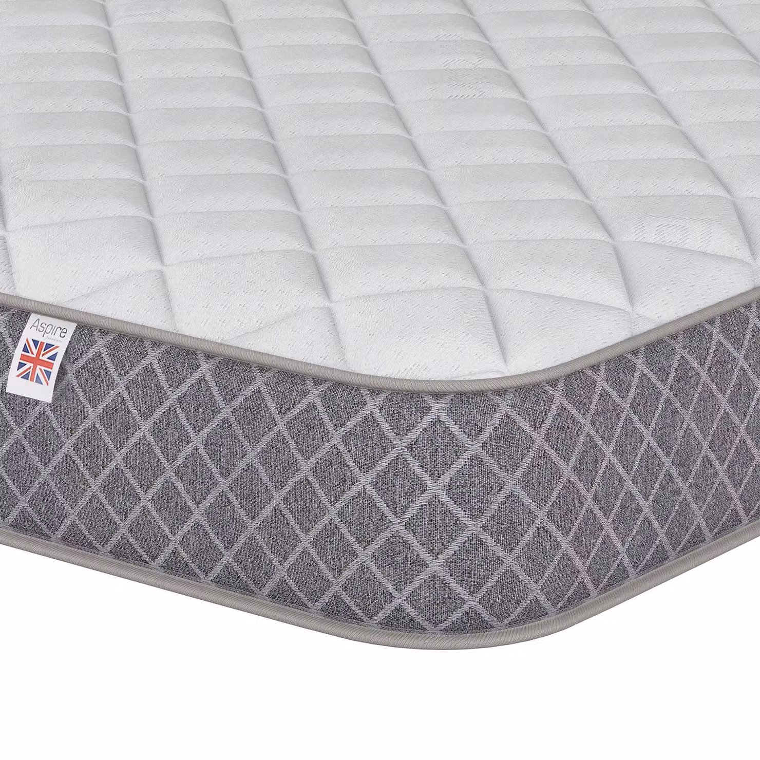 Aspire Kids Bonnell Spring Mattress with OEKO-TEX Fabric in White, W/D/H: 140 x 200 cm – 3