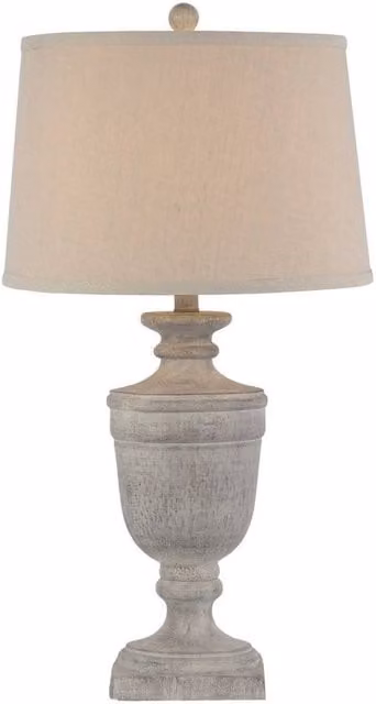 Lemon Pavilion Furniture and Decor Ossia Table Lamp with Linen Shade in White, W38 x D38 x H71 cm