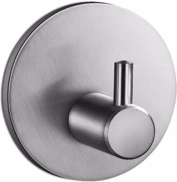VOGREX 5-Piece Waterproof Stainless Steel Adhesive Wall Hooks in Silver