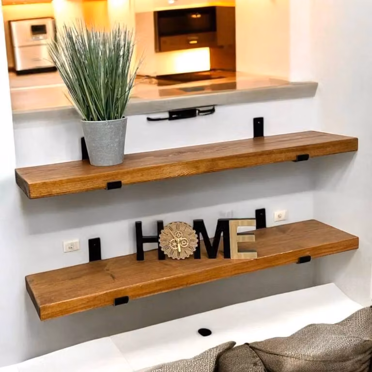 FLAVORA 4 Pack Industrial Steel Shelf Brackets in Black