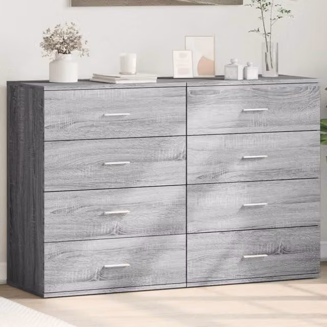 Berkfield Home Set of 2 Grey Sonoma Sideboards in Engineered Wood, W/D/H: 60 x 39 x 80 cm – 1