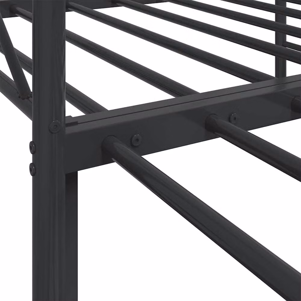Berkfield Home Durable Metal Daybed with Trundle in Black, W/D/H: 208 x 90 x 107 cm – 4