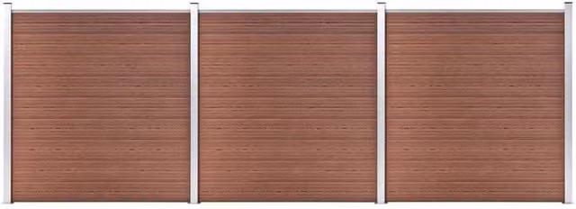 Berkfield Home Brown WPC and Aluminium Garden Fence W/H: 526 x 186 cm – 1