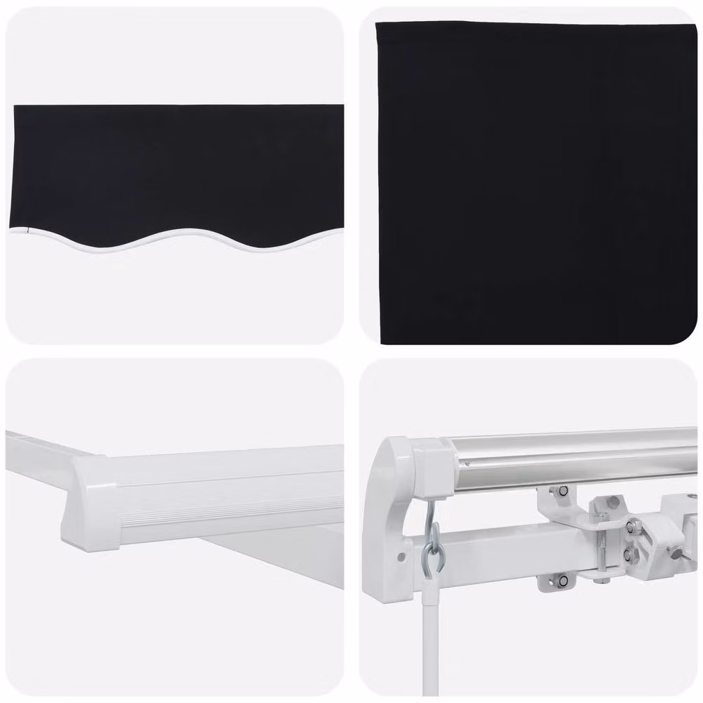 Berkfield Home Manual Retractable Folding Arm Awning, Black, W/D/H: 300 x 250 cm – 5