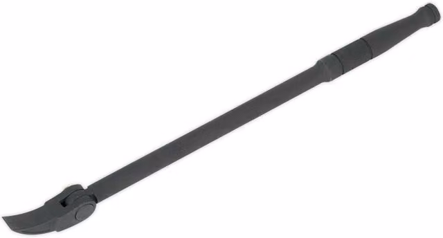 Loops 380mm Curved Head Pry Bar with 180 Degree Adjustable Locking Head in Black and Multicolour