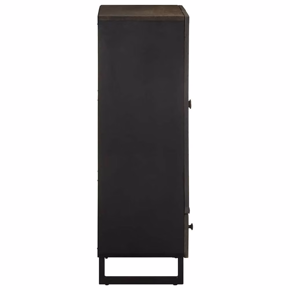Berkfield Home Black Mango Wood Highboard W/D/H: 60 x 33 x 100 cm – 4
